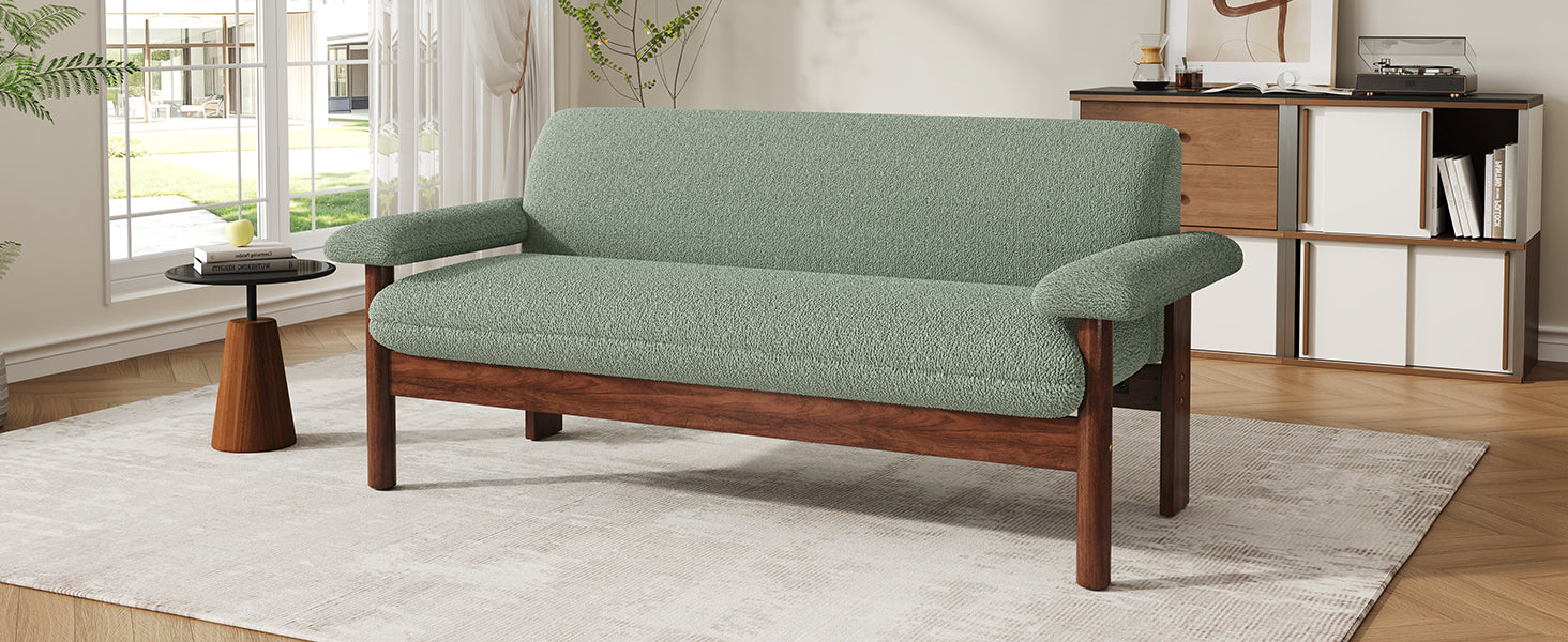 Modern Loveseat Sofa 2 Seater Couch 72.8" Loveseat Couch with Armrest Pillows for Living Room or Small Space, Green