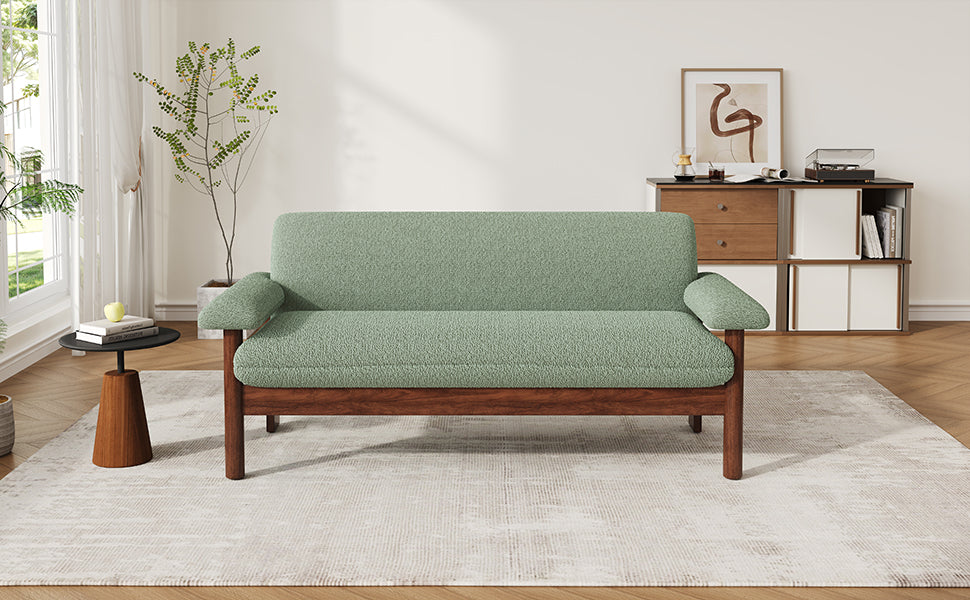 Modern Loveseat Sofa 2 Seater Couch 72.8" Loveseat Couch with Armrest Pillows for Living Room or Small Space, Green