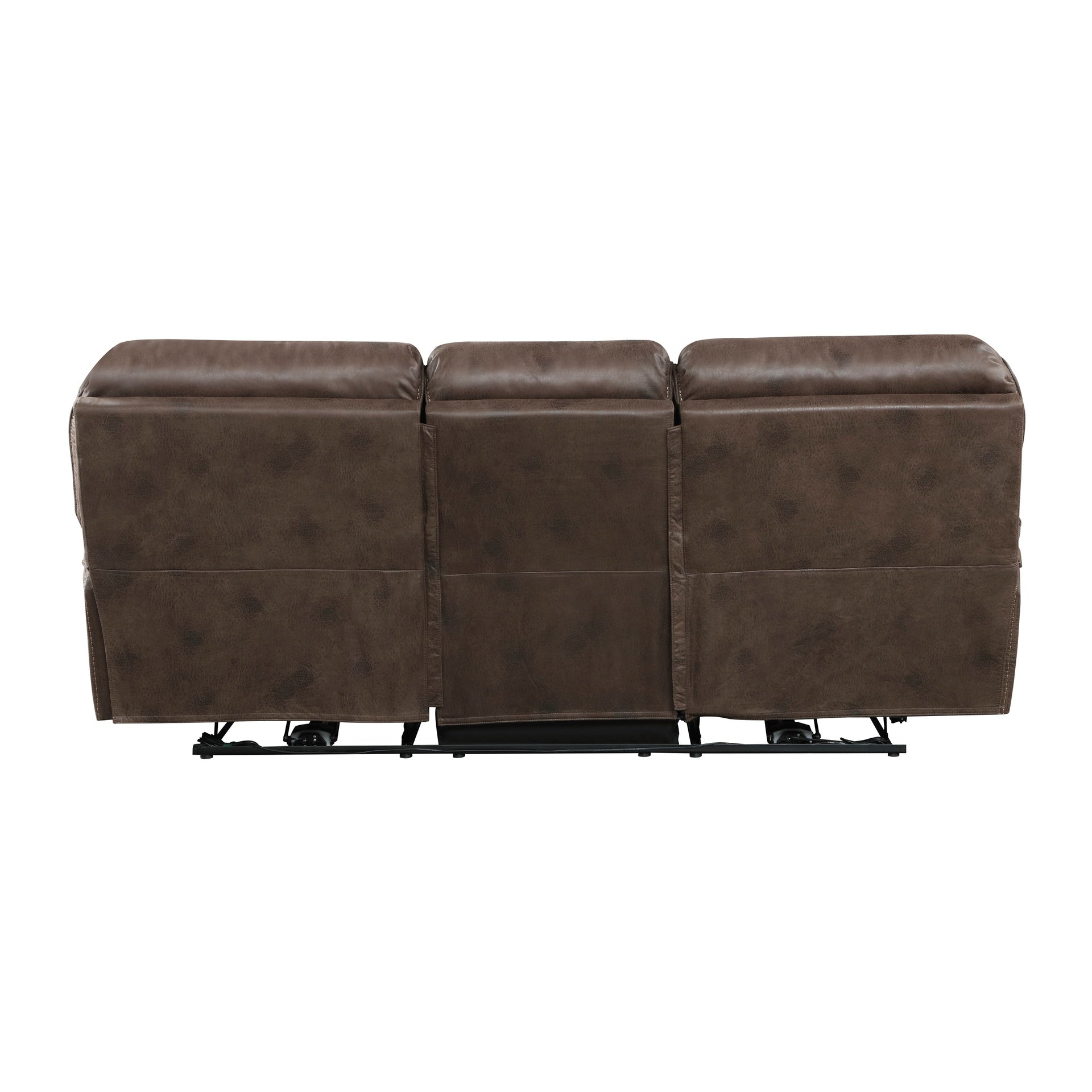 Plush Modern Design Living Room Power Reclining Sofa Brown Microfiber Upholstery USB port Solid Wood Frame Furniture 1pc