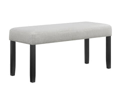 6pc Dining Set White Rectangular Marble-like Tabletop Dark-finished Base Upholstered Chairs Bench Soft Wooden Dining Room Furniture