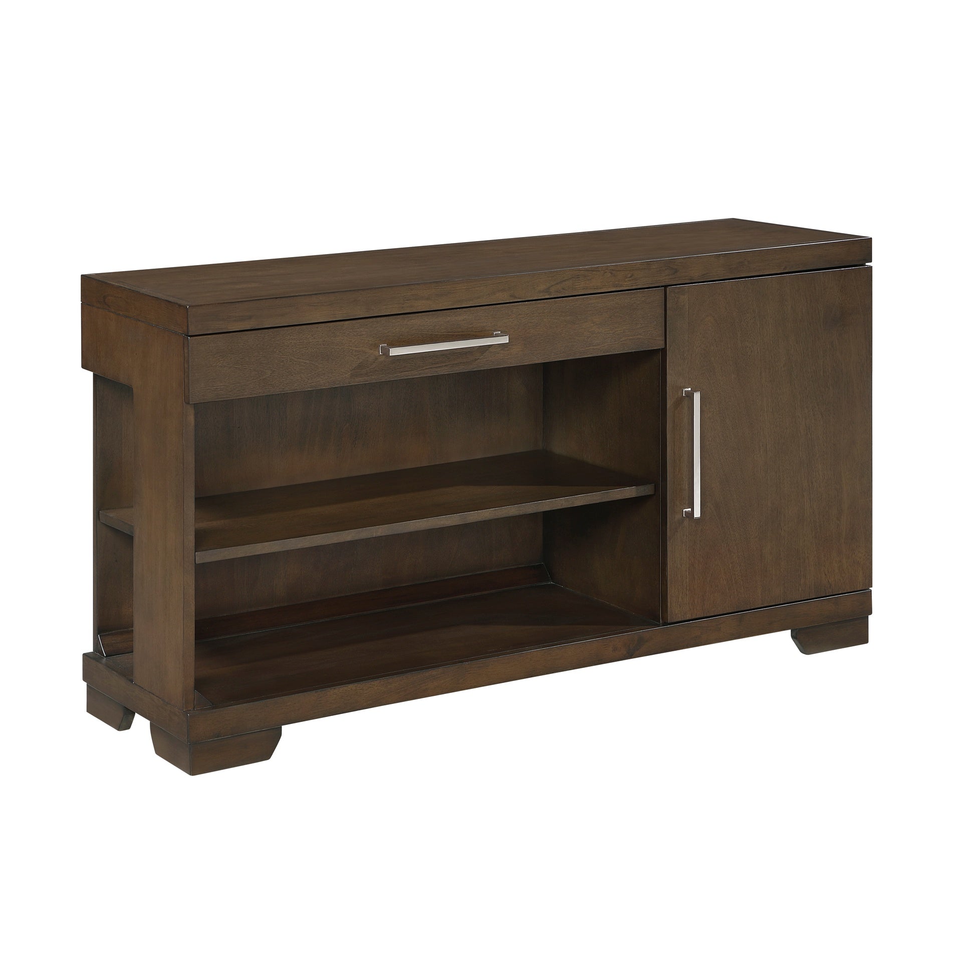 Modern Design Sofa Table Espresso Finish Dovetail Drawer Cabinet Shelves Contemporary Living Room Wooden Furniture 1pc Console Table