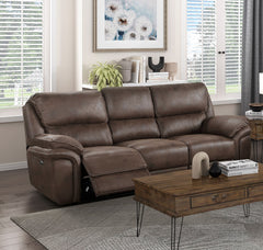 Plush Modern Living Room Sofa Set 2pc Power Reclining Sofa and Loveseat Brown Microfiber Upholstery USB port Solid Wood Frame Furniture