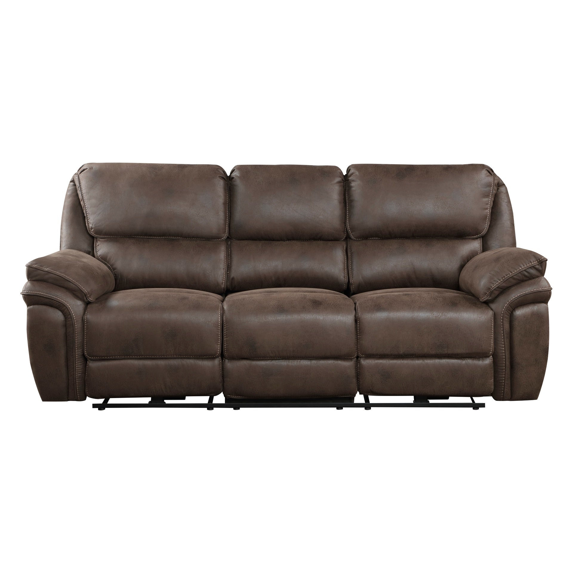 Plush Modern Living Room Sofa Set 2pc Power Reclining Sofa and Loveseat Brown Microfiber Upholstery USB port Solid Wood Frame Furniture