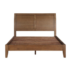 Transitional Bedroom Furniture 1pc Queen Platform Bed Light Brown Finish Sleigh Headboard