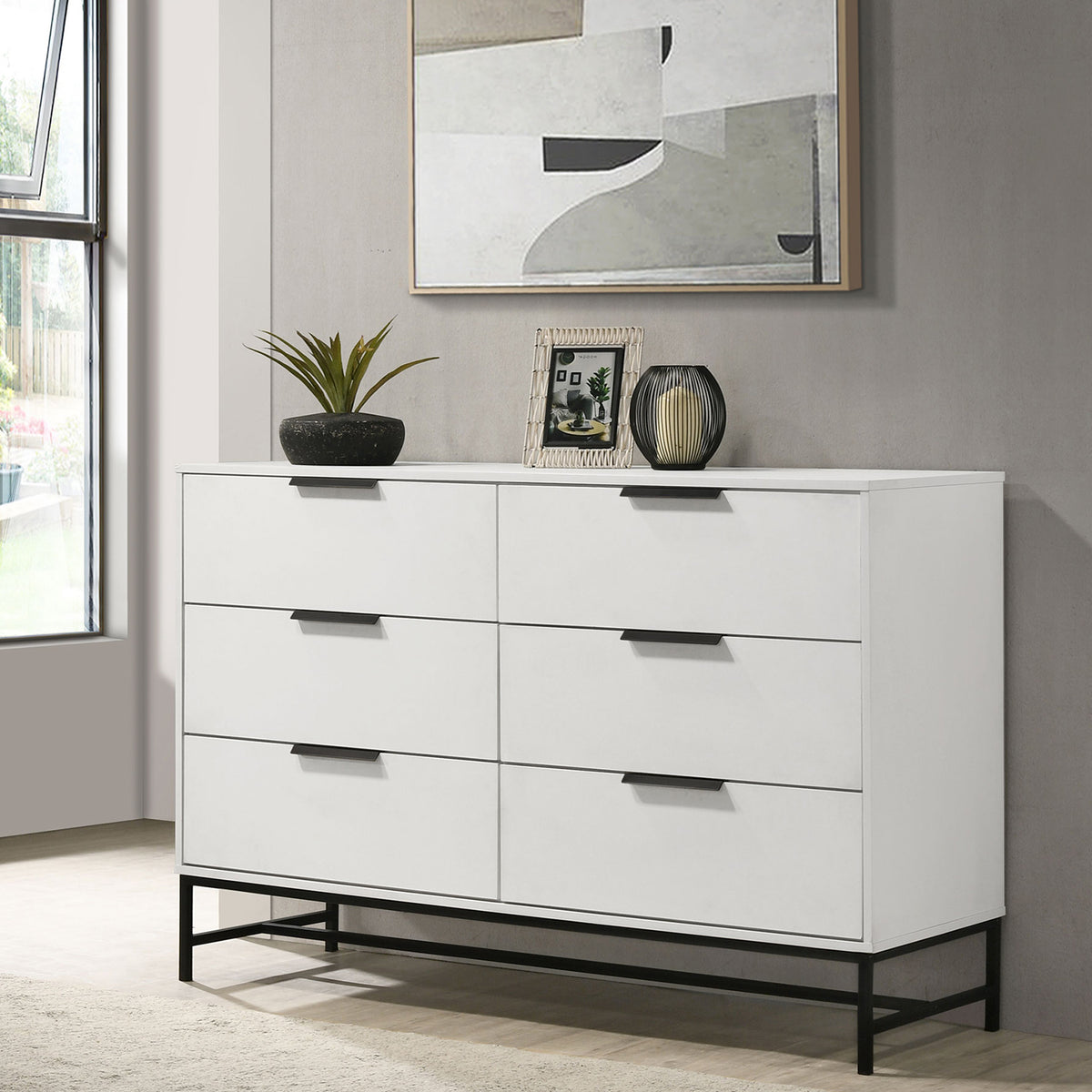 Taraval White 6-drawer Bedroom Dresser