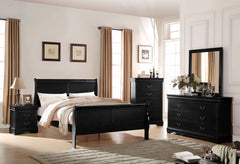 Louis Philippe Black Finish E. King Bed