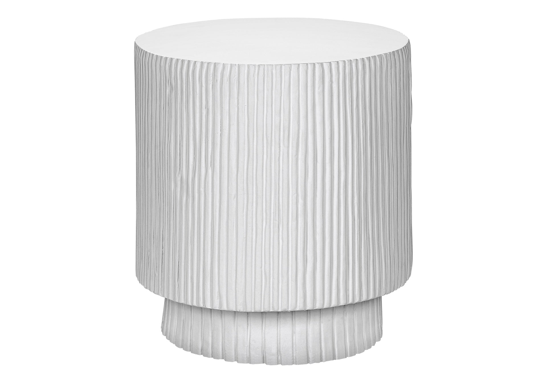 Accent Table, 25"h, Indoor Or Outdoor, Bedroom, End, Living Room, Nightstand, Round, Side Table, White, Contemporary, Modern