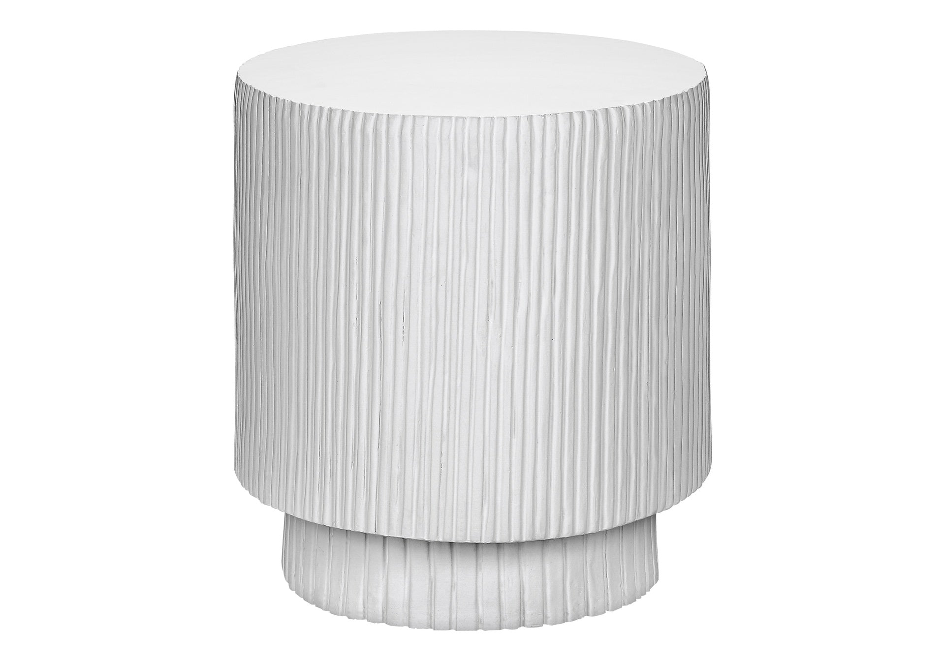 Accent Table, 25"h, Indoor Or Outdoor, Bedroom, End, Living Room, Nightstand, Round, Side Table, White, Contemporary, Modern