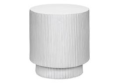 Accent Table, 25"h, Indoor Or Outdoor, Bedroom, End, Living Room, Nightstand, Round, Side Table, White, Contemporary, Modern