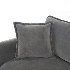 Deep Seat Sectional Sofa Cloud Couch with Ottoman,  Modern Chenille Comfy Love Seat Upholstered Modular L Shaped Couch for Living Room, Apartment, Office,DIY Combination,Grey