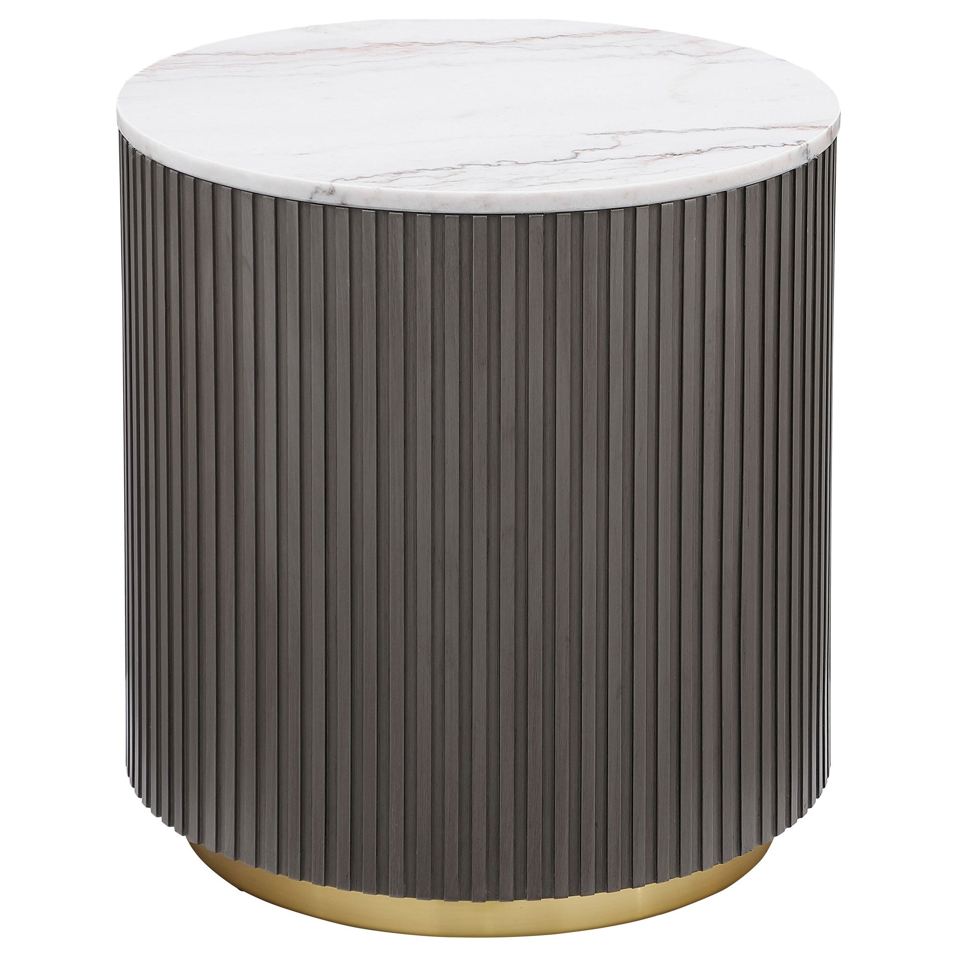 Sennewald White 2-piece Round Marble Coffee and End Table Set