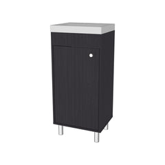 FM FURNITURE Oracle Bathroom Vanity, Single Door, Two Storage Shelves, Wengue Finish