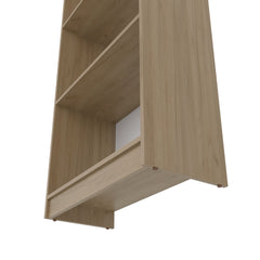 Bear Flat Bookcase with Open Storage and 4 Shelves ,Natural Oak and White