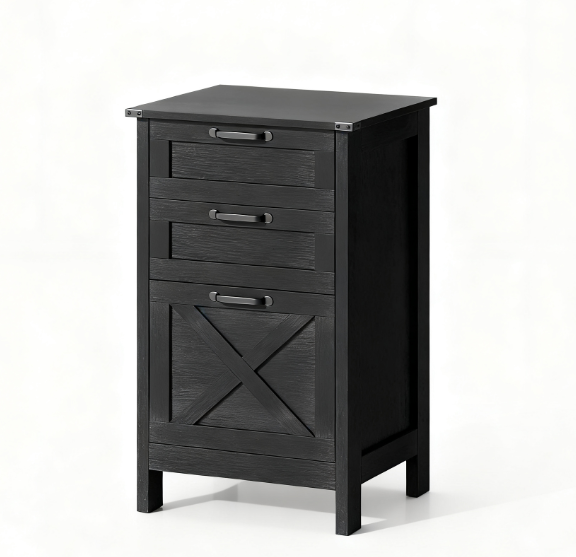 File Cabinet with 3 Drawers,Rustic Farmhouse Office Storage Cabinet,For Home and Office