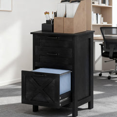 File Cabinet with 3 Drawers,Rustic Farmhouse Office Storage Cabinet,For Home and Office