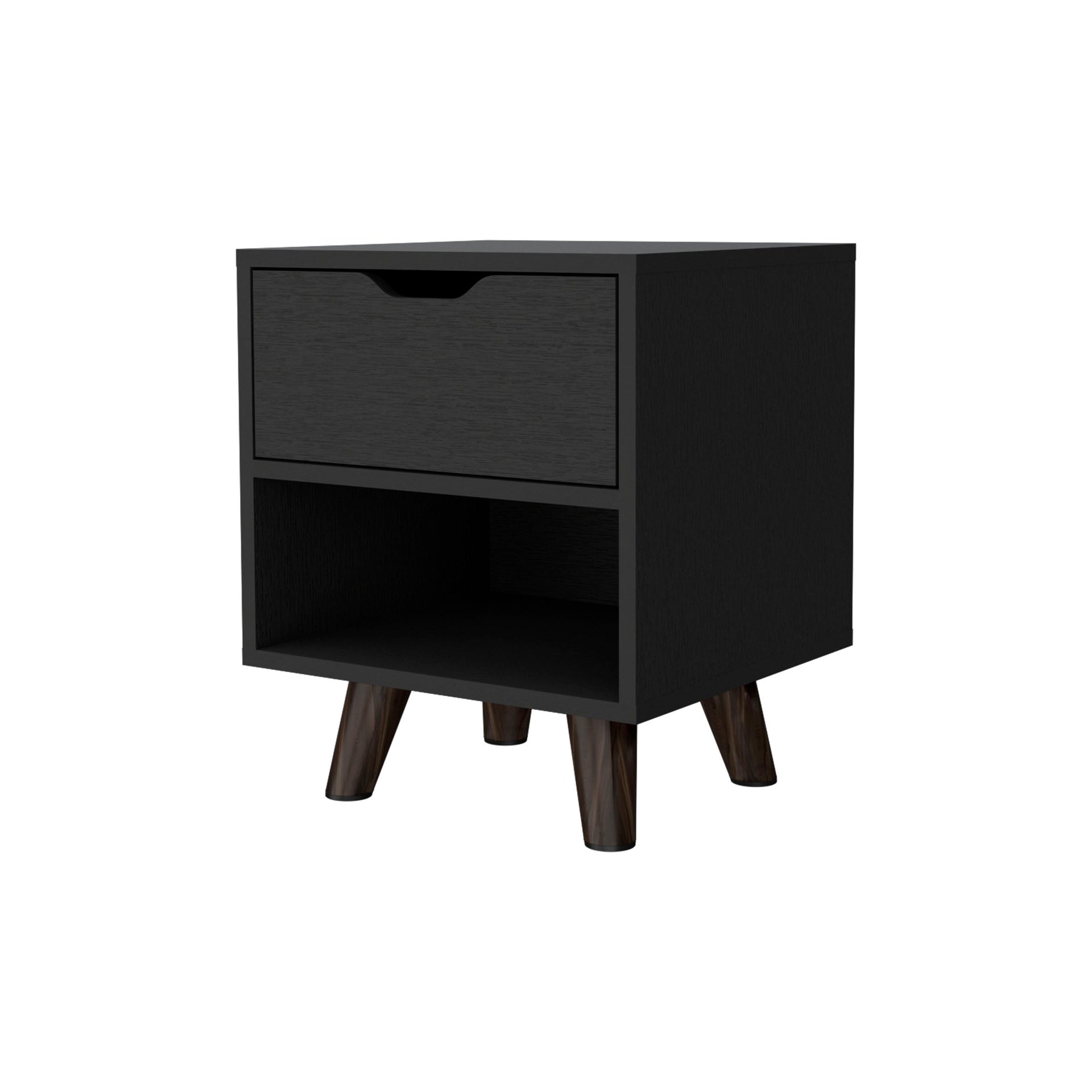 Wenge 1-Open Storage Shelf Nightstand