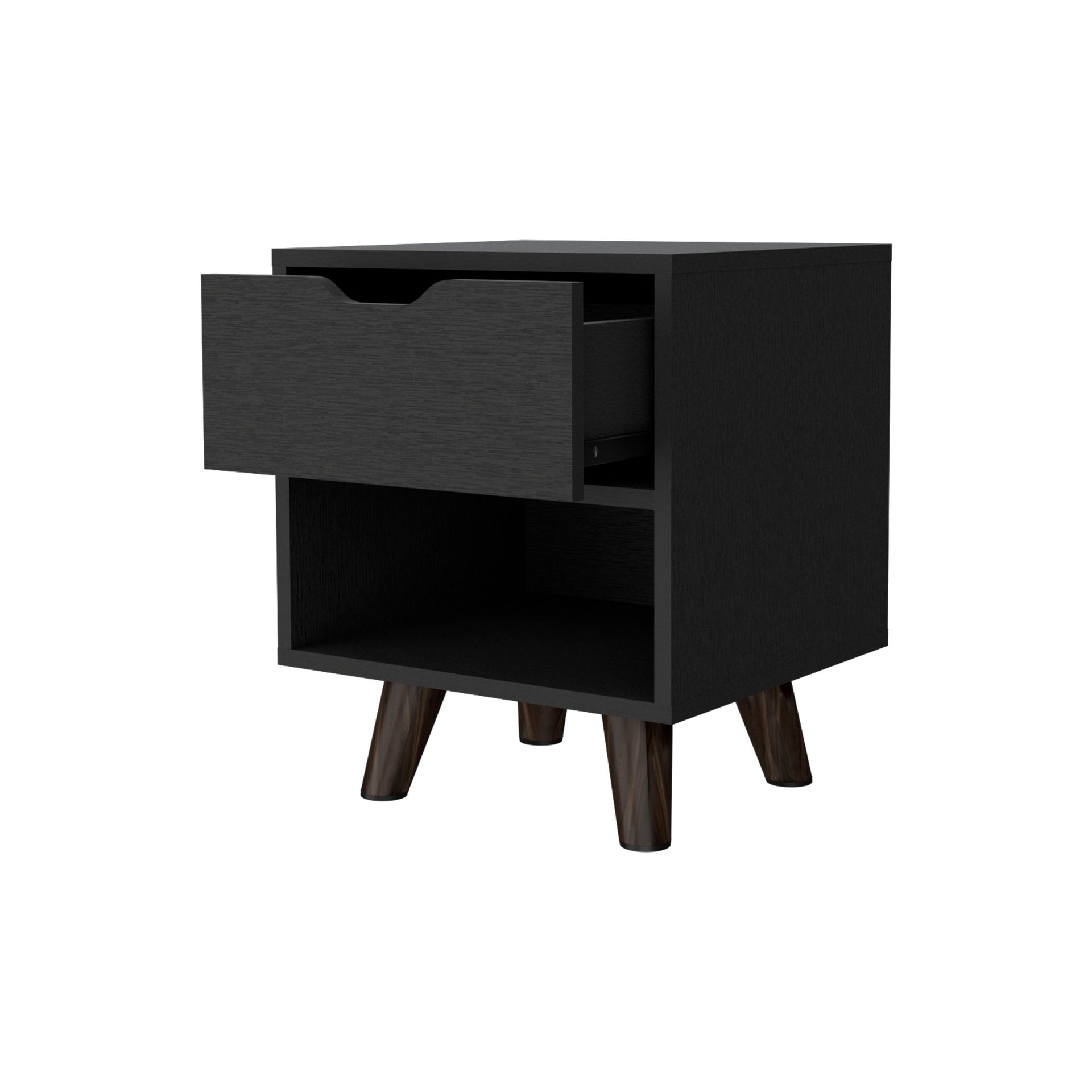 Wenge 1-Open Storage Shelf Nightstand