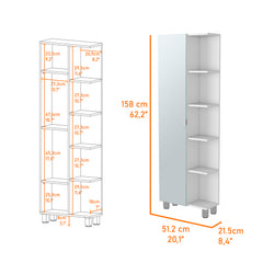 Los Angeles Linen  Cabinet, Mirror, Five Shelves