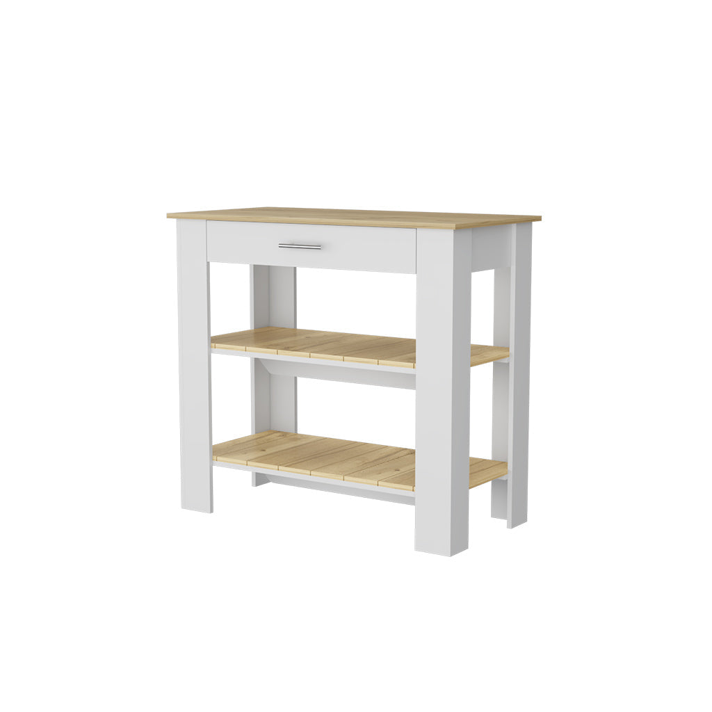 Brooklyn 40 Kitchen Island, Two Shelves, One  Drawer