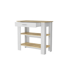 Brooklyn 40 Kitchen Island, Two Shelves, One  Drawer