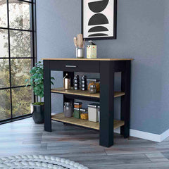 Brooklyn 40 Kitchen Island, Two Shelves, One  Drawer