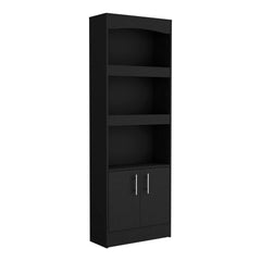 2 Piece Office Set, Dozza Bookcase + Aramis Desk, Black