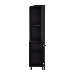 Corner Bar Single Door Cabinet Two Shelves, Ten Built-in Wine Rack, Two Interior Shelves