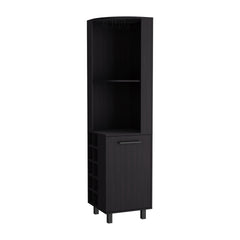 Corner Bar Single Door Cabinet Two Shelves, Ten Built-in Wine Rack, Two Interior Shelves