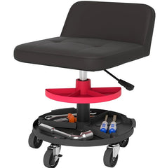 Rolling Creeper Garage Stool with 360° Wheels,Capacity Mechanic Stool, Tool Tray, Adjustable Height
