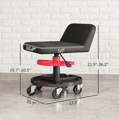 Rolling Creeper Garage Stool with 360° Wheels,Capacity Mechanic Stool, Tool Tray, Adjustable Height