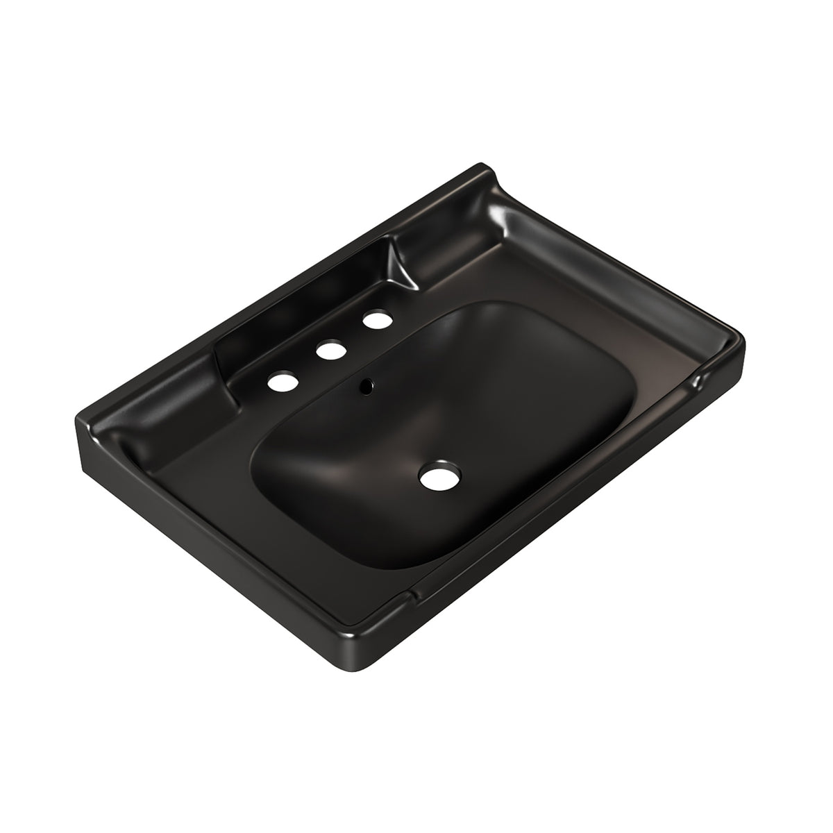 VICI 28" Bathroom Ceramic Basin with 3 pre-drilled hole, NO Cabinet and Faucet, Black