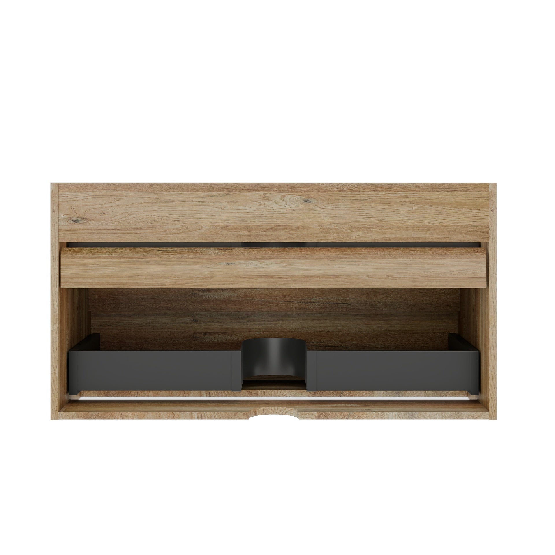 Grace 36" Rough Oak+Rough Oak Bathroom Vanity with double Soft Drawers, Wall Mounted Floating Bathroom Vanity for Modern Bathroom, KD