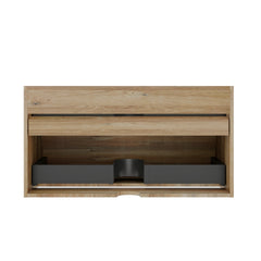 Grace 36" Rough Oak+Rough Oak Bathroom Vanity with double Soft Drawers, Wall Mounted Floating Bathroom Vanity for Modern Bathroom, KD