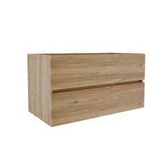 Grace 36" Rough Oak+Rough Oak Bathroom Vanity with double Soft Drawers, Wall Mounted Floating Bathroom Vanity for Modern Bathroom, KD