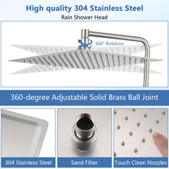 12 inch Adjustable Extension Arm High-pressure Rain Shower Head, Rain Fixed Shower Head