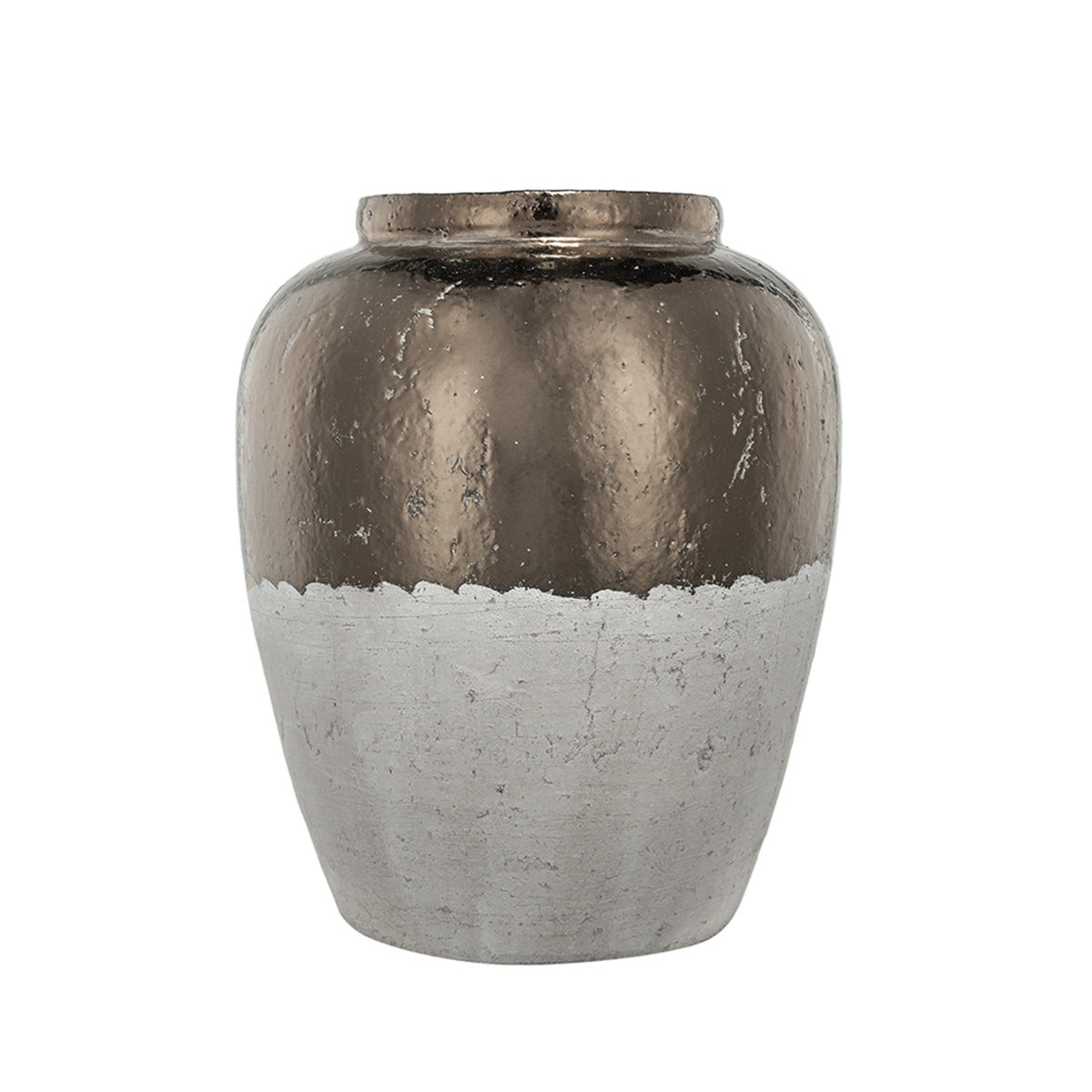13x13x16" Round Sienna Brown Ceramic Accent Vase