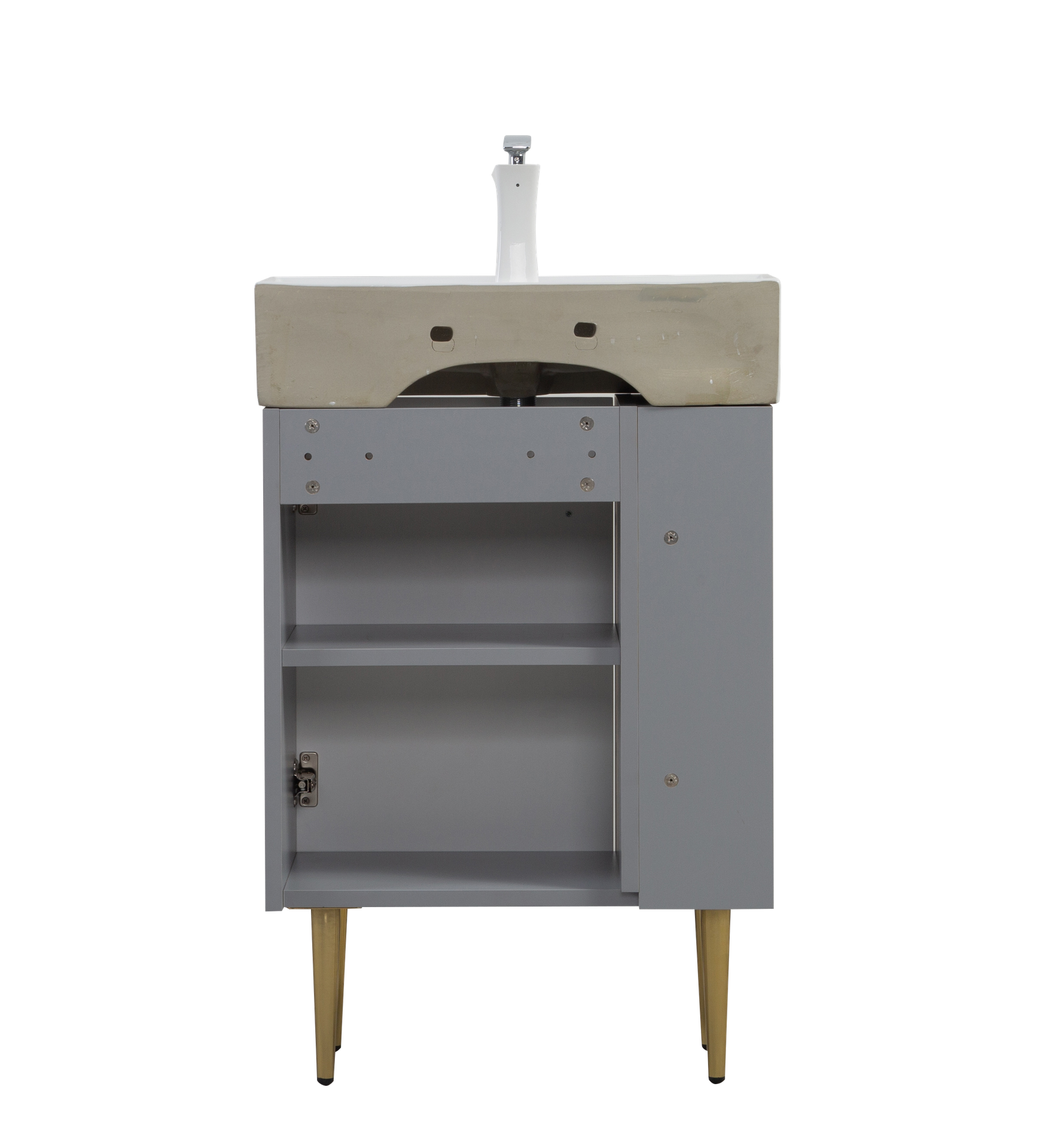 21.6" Vanity Base Only, Open Shelf on the Left, Matt Grey GF-24V06-21MGL-W1573P224394