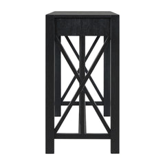 U_Style 60''Acacia Veneer Console Table with 4 Spacious Drawers, Modern Crisscross Design Entryway Table with Open Bottom Storage,Farmhouse Sofa Table for Living Room,Kitchen,Dining Room,Hallway