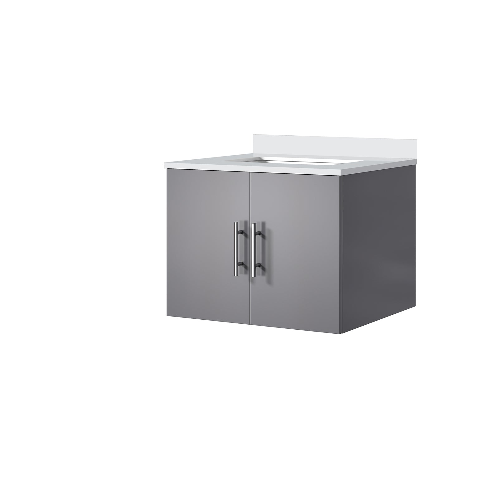 Dark Grey Bath Vanity 24 in. W x 22 in. D, with Cultured Marble Top