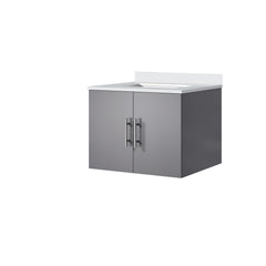 Dark Grey Bath Vanity 24 in. W x 22 in. D, with Cultured Marble Top