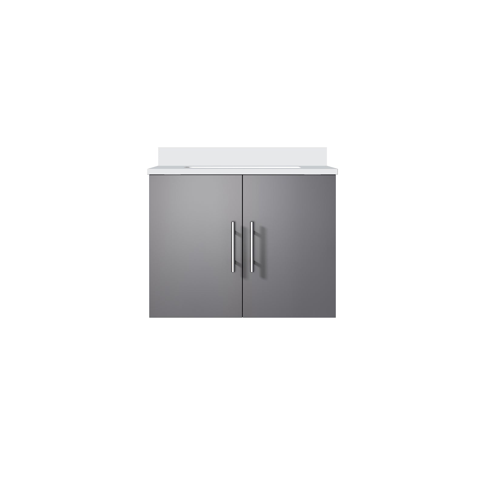 Dark Grey Bath Vanity 24 in. W x 22 in. D, with White Quartz Top