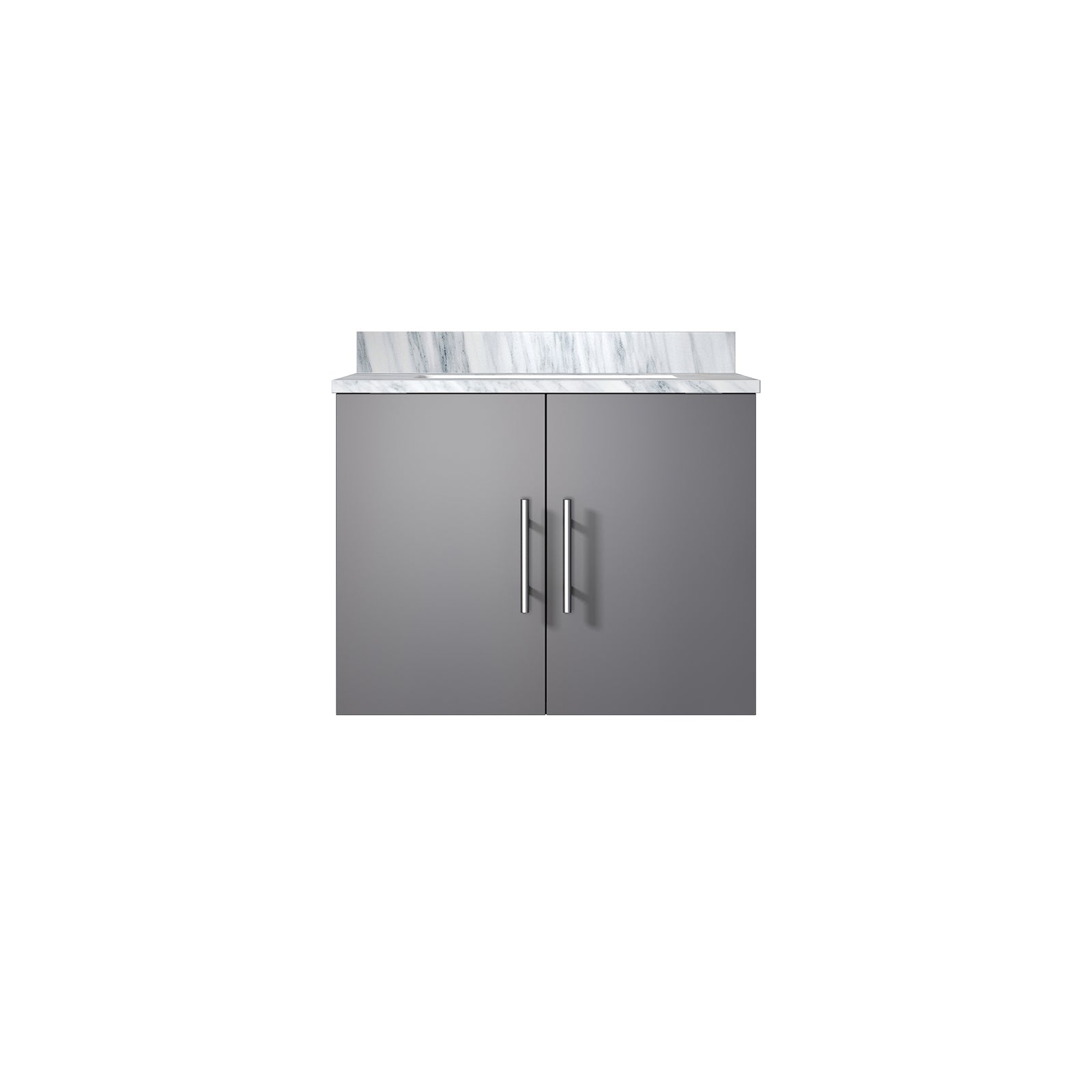 Dark Grey Bath Vanity 24 in. W x 22 in. D, with Carrara Marble Top