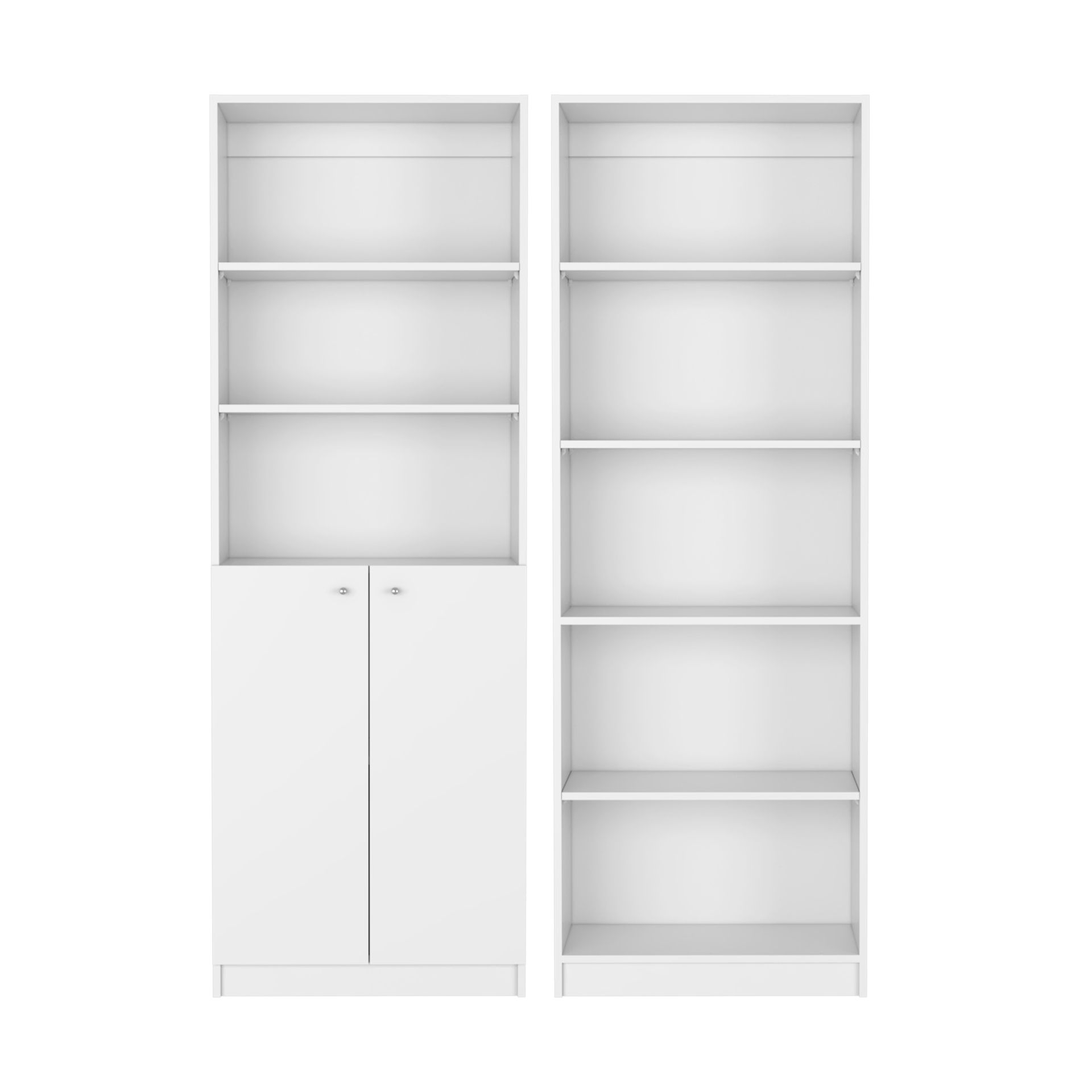 Paonia 2 Piece Living Room Set with 2 Bookcases, White