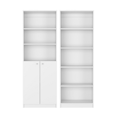 Paonia 2 Piece Living Room Set with 2 Bookcases, White