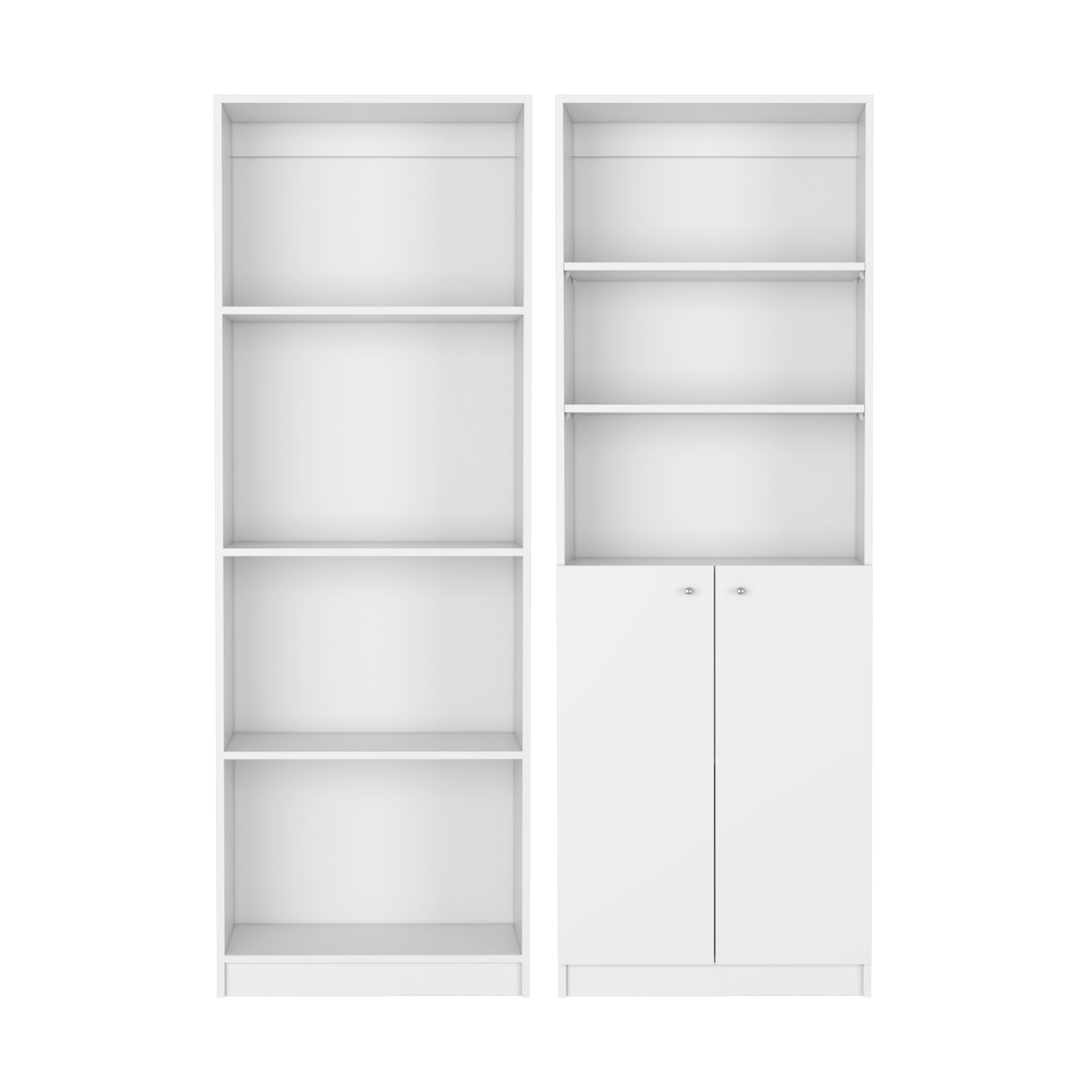 Veta 2 Piece Living Room Set with 2 Bookcases, White