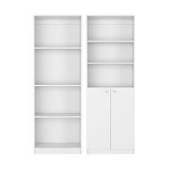 Veta 2 Piece Living Room Set with 2 Bookcases, White