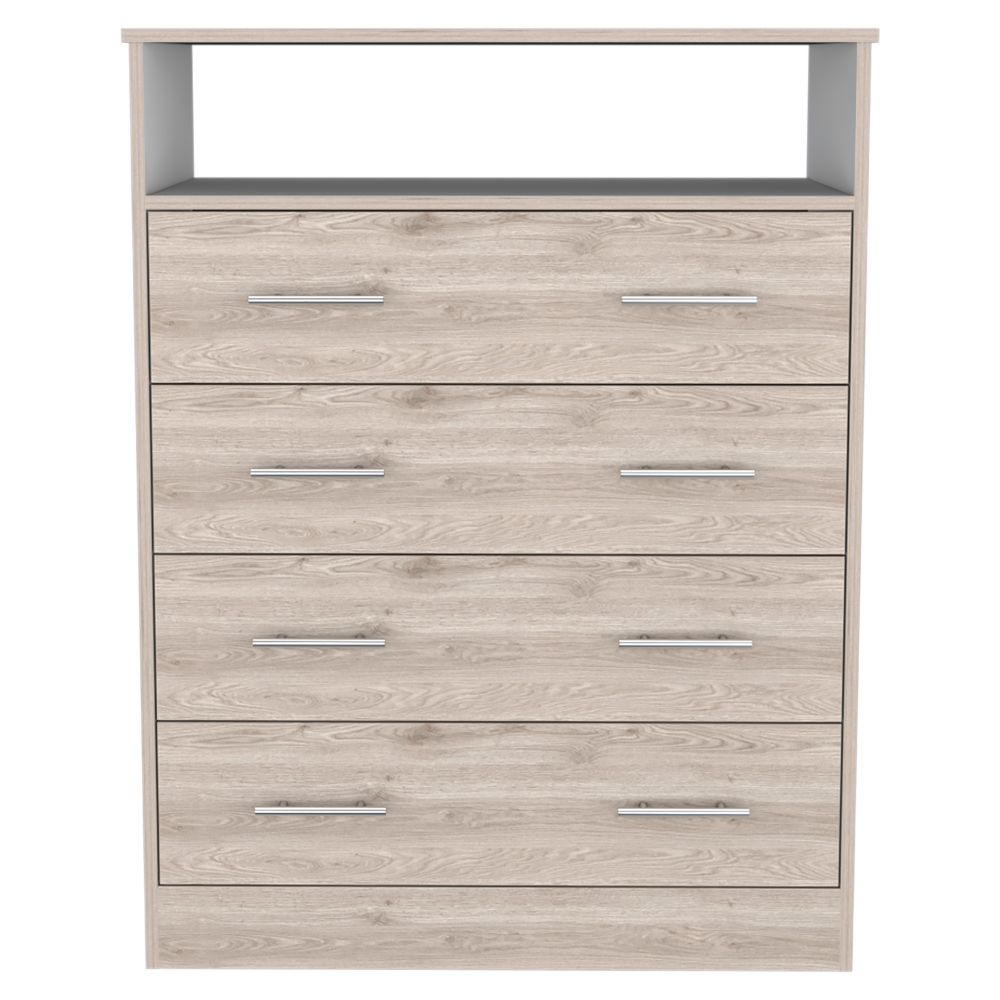 Four Drawer Dresser Wuju, Bedroom, Light Gray / White