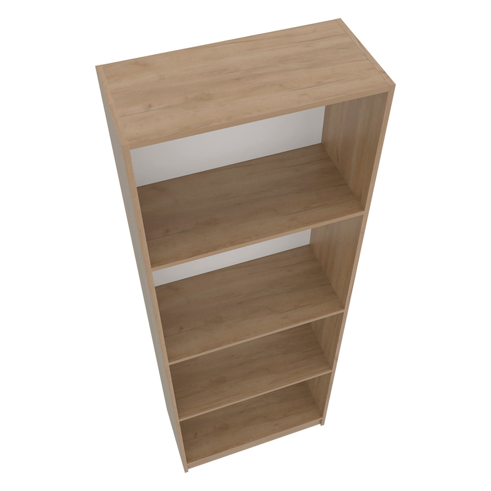 Verdi Bookcase, 5 Shelves, Macadamia/White Manufactured Wood