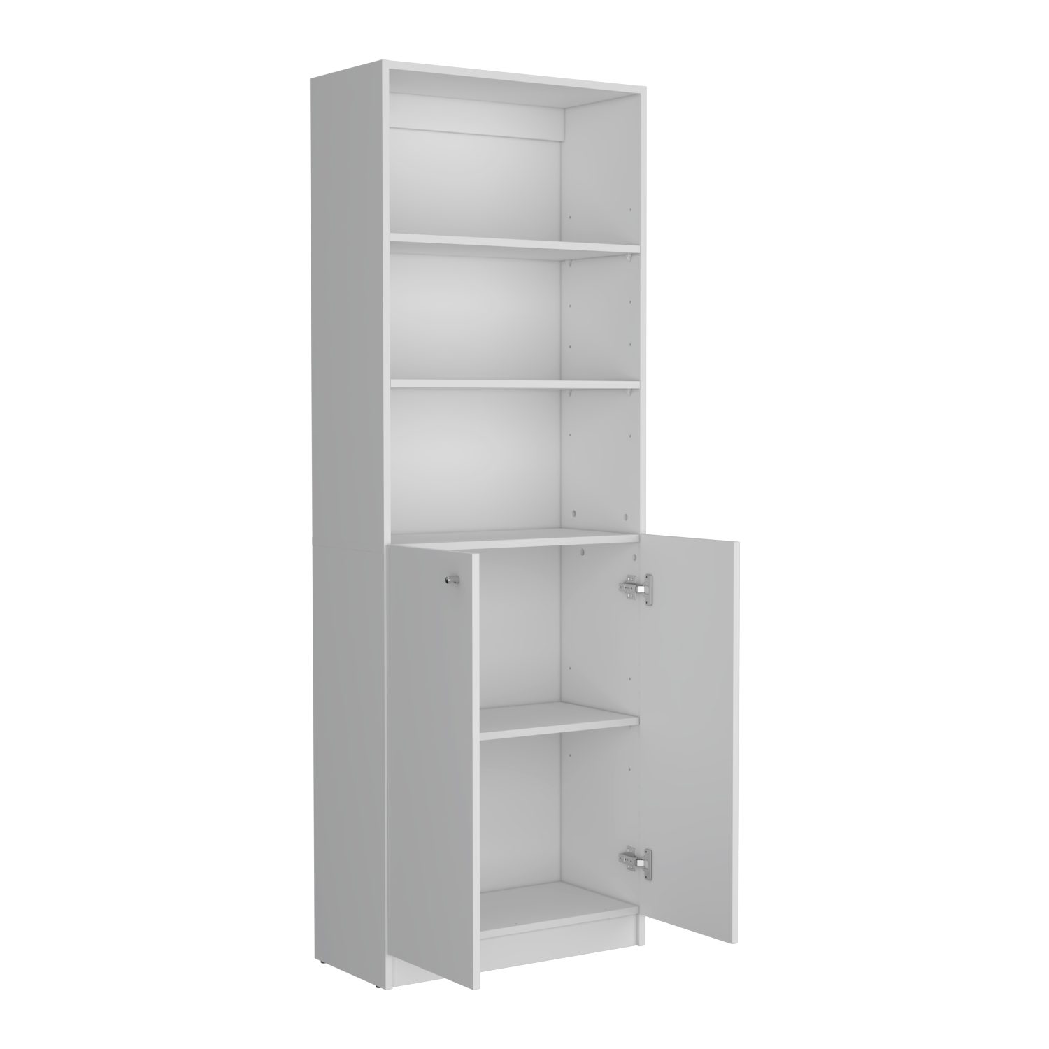 Bookcase Dual-Door Benzoni, Office, White