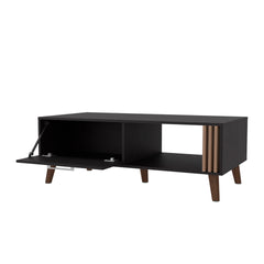 Wengue Coffee Table with a Door and Open Storage